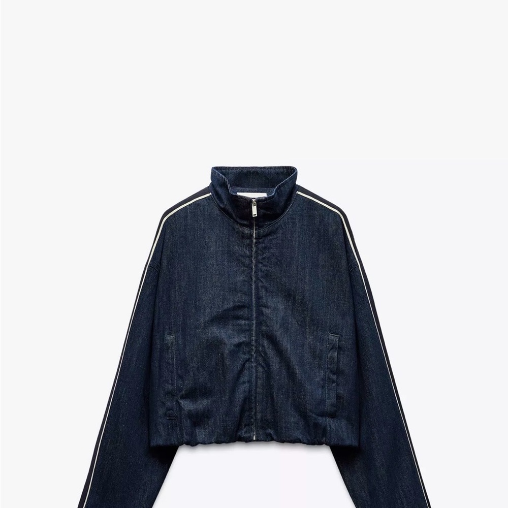 Zara Dark Blue denim set with White/black stripes